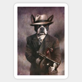 Boston Terrier Gangster Sticker